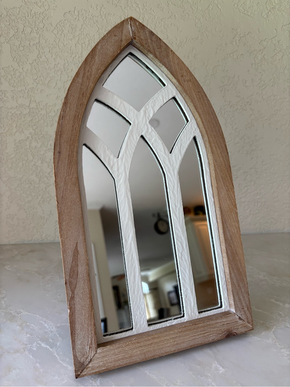 Hobby Lobby White & Natural Gothic Arch Wall Mirror